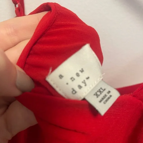 A New Day Women’s Drop Waist Maxi Dress spaghetti straps Red size XXL -like new! - Picture 7 of 8